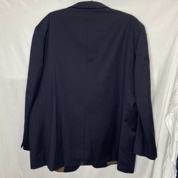 JOSEPH & FEISS Gold Blue 100% Wool Blazer Sport Coat Jacket Single Vent Mens 50R - Picture 2 of 12